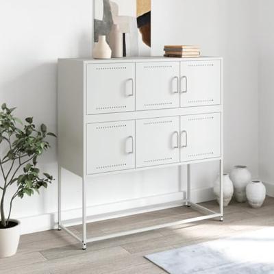 Dressoir 100,5x39x107 cm staal wit