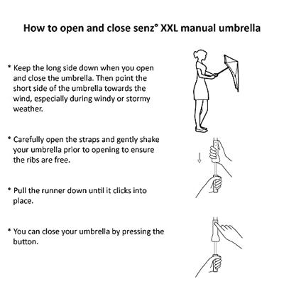 SENZ XXL STICK STORM UMBRELLA PIN STRIPES BLACK