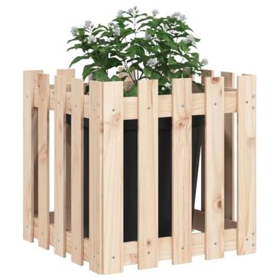VidaXL Plantenbak met hekontwerp 50x50x50 cm massief grenenhout VidaXL Plantenbak met hekontwerp 50x50x50 cm massief grenenhout