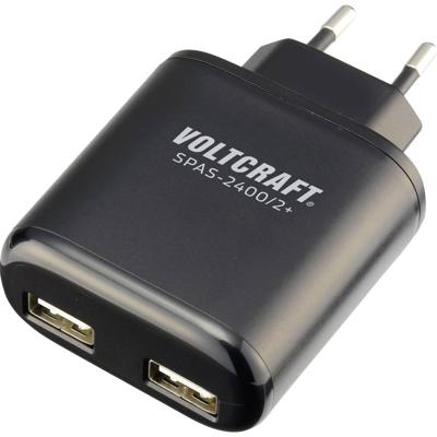 VOLTCRAFT SPAS-2400/2+ USB-oplader 24 W 2x USB-A Zwart Binnen