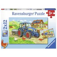 Ravensburger puzzelset Bouwplaats en boerderij - 2 x 12 stukjes - thumbnail