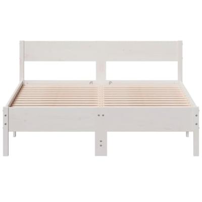 Bedframe met hoofdbord massief grenenhout wit 140x190 cm Bedframe met hoofdbord massief grenenhout wit 140x190 cm