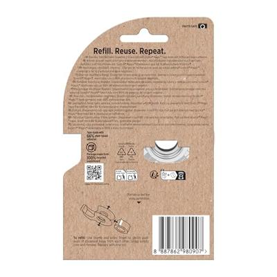 Scotch duurzame dispenser uit RVS, met 2 rolletjes Scotch Magic Tape ft 19 mm x 13,9 m