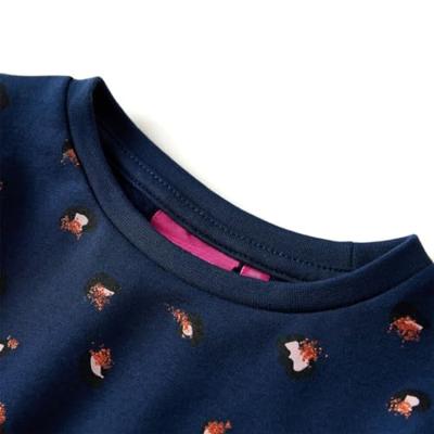 VidaXL Kinderjurk met lange mouwen 104 marineblauw