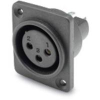 Hicon HI-X3DF-HD-B XLR-connector Flensbus Aantal polen: 3 Zwart 1 stuk(s) - thumbnail
