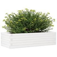 Plantenbak 90x40x23 cm massief grenenhout wit - thumbnail
