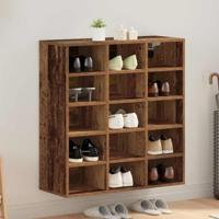 Schoenenkast met plank Oudhout 77,5 x 30 x 83,5 cm Bewerkt hout - thumbnail
