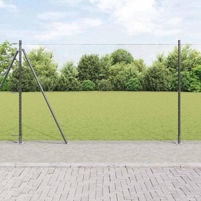 VidaXL Afrasteringspaal grijs 25 x 1,4 m (25 mm gaas) staal en pvc