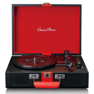 Platenspeler met Bluetooth®-ontvangst en ingebouwde luidsprekers Zwart / Rood