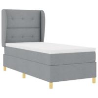 Boxspringbed met matras stof lichtgrijs 100x200 cm - thumbnail