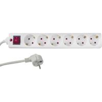 REV 00125101 Stekkerdoos met schakelaar 6-voudig Wit Randaarde stekker 1 stuk(s) - thumbnail