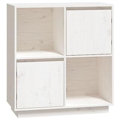Dressoir 74x35x80 cm massief grenenhout wit
