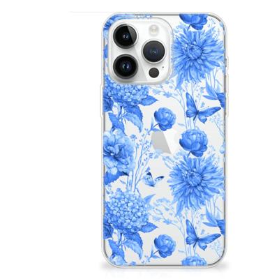 TPU Case voor iPhone 14 Pro Max Flowers Blue TPU Case voor iPhone 14 Pro Max Flowers Blue