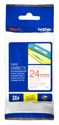 Brother TZE-252 labelprinter-tape Rood op wit