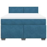 Boxspring met matras fluweel blauw 180x200 cm - thumbnail