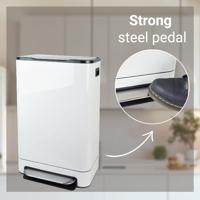 Pedaalemmer Desq 40 liter RVS wit - thumbnail