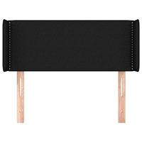 Hoofdbord met randen 93x16x78/88 cm stof zwart - thumbnail