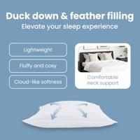 VidaXL Hoofdkussen met kussen 2 pcs wit 40 x 40 cm veren - thumbnail