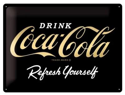 Coca Cola Refresh yourself black wandplaat
