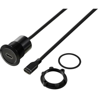 TRU COMPONENTS TC-13376304 USB-C (3.1) bus/bus 1 m kabel zwart 1 stuk(s)