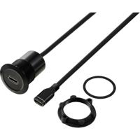 TRU COMPONENTS TC-13376304 USB-C (3.1) bus/bus 1 m kabel zwart 1 stuk(s) - thumbnail