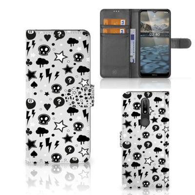 Telefoonhoesje met Naam Nokia 2.4 Silver Punk Telefoonhoesje met Naam Nokia 2.4 Silver Punk