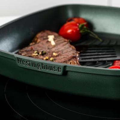 Westinghouse Pannenset Performance (wokpan + grillpan) ø 28 cm - groen - inductie en alle andere warmtebronnen
