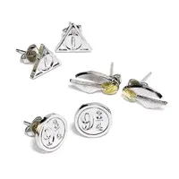 Harry Potter Earrings 3-Pack Snitch/Deathly Hallows/Platform 9 3/4 (silver plated) - thumbnail