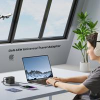 Stroomoplader - Unitek 65W Universal Travel Adapter (P1122ABK01) | 1xUSB-A 3xUSB-C 1xAC - thumbnail