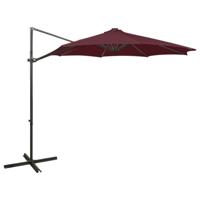 Zweefparasol met paal en LED-verlichting 300 cm bordeauxrood - thumbnail