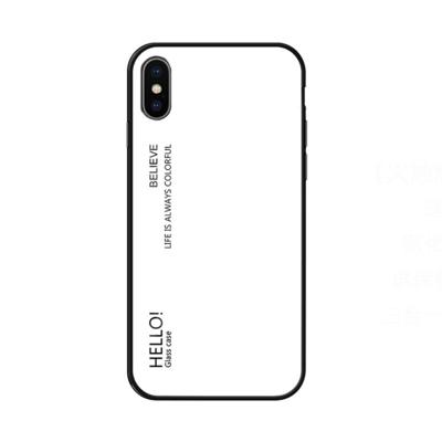 Gradiënt kleur glas Case voor iPhone X/XS (wit)