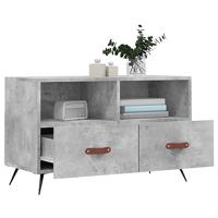 Tv-meubel 80x36x50 cm bewerkt hout betongrijs - thumbnail