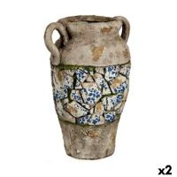 Decoratief tuinfiguur Ibergarden Polyresin Vaas 21 x 34,5 x 28 cm (2 Stuks) - thumbnail