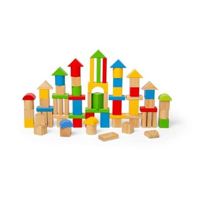 Bigjigs houten gekleurde bouwstenen, 80dlg. Bigjigs houten gekleurde bouwstenen, 80dlg.