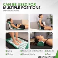 Tunturi Acupressuur Mat met kussen | Spijkermat | Meditatie Mat | Acupunctuur Set | 83 x 42 cm | Groen - thumbnail