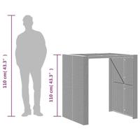 Tuintafel met acaciahouten blad 105x80x110 cm poly rattan grijs - thumbnail