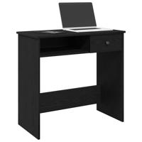 Bureau 80x40x75 cm bewerkt hout zwart - thumbnail