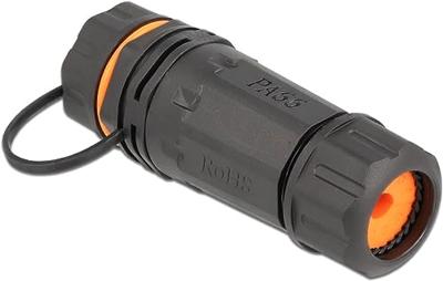 Delock RJ45 Netwerk Adapter [1x RJ45-bus - 1x RJ45-bus] Zwart, Oranje