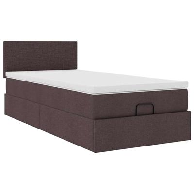 Ottoman bed met matras 180x200cm stof donkerbruin