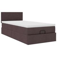 Ottoman bed met matras en LED's 120x200 cm stof donkerbruin - thumbnail