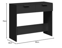 Wandtafel 90x36x75 cm bewerkt hout zwart - thumbnail