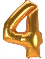 Amscan Folie ballon jumbo cijfer 4 goudkleurig 137 cm | 36 stuks - thumbnail