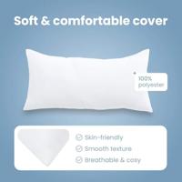 VidaXL Hoofdkussen met kussen wit 61 x 41 x 20 cm polyester - thumbnail