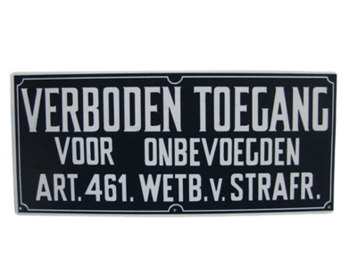BORD PLAST.VERB.TOEGANG ONBEV.