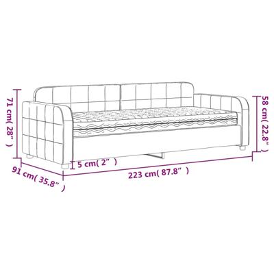 Slaapbank met matras 100x200 cm fluweel lichtgrijs