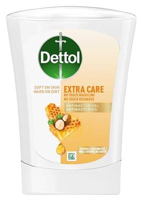 Dettol no touch handzeep Extra care, honing en vanille, navulling van 250 ml