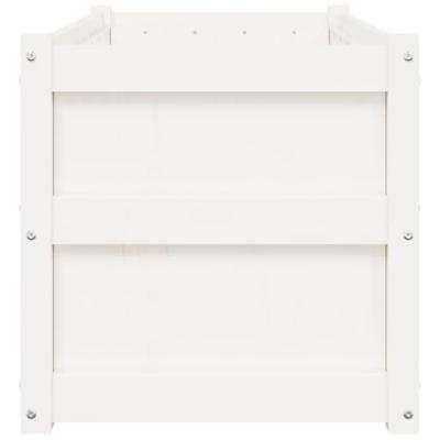 Plantenbakken 2 st cm massief grenenhout wit