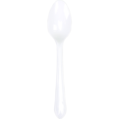 Plastic LEPEL 18cm herbruikbaar WIT 50 stuks Plastic LEPEL 18cm herbruikbaar WIT 50 stuks