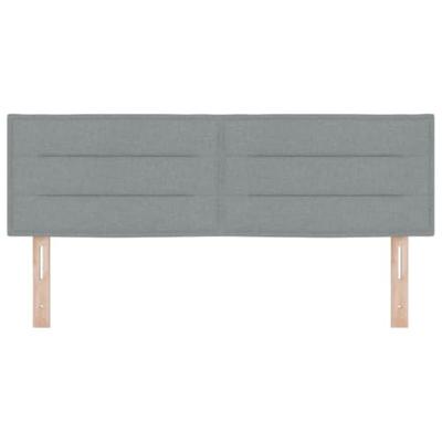 LED Hoofdbord met LED-striplichten Lichtgrijs 160 cm Polyester