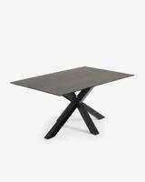 Kave Home Eettafel 'Argo' Iron Moss Keramiek, 160 x 90cm, kleur Zwart - thumbnail